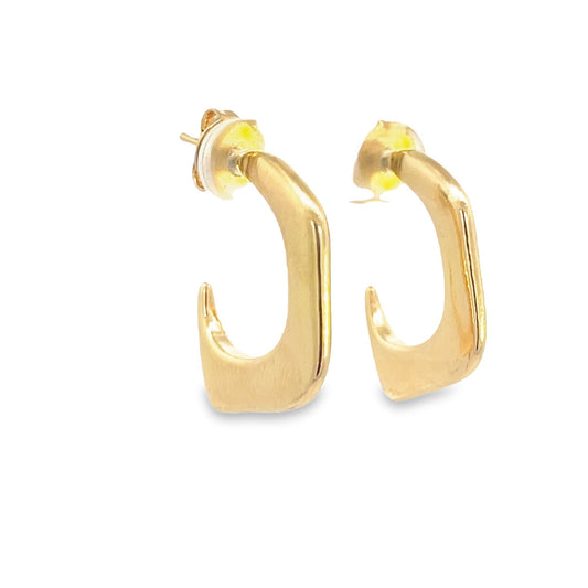 18K Gold/Rhodium Filled Designed Small Plain Stud Earring