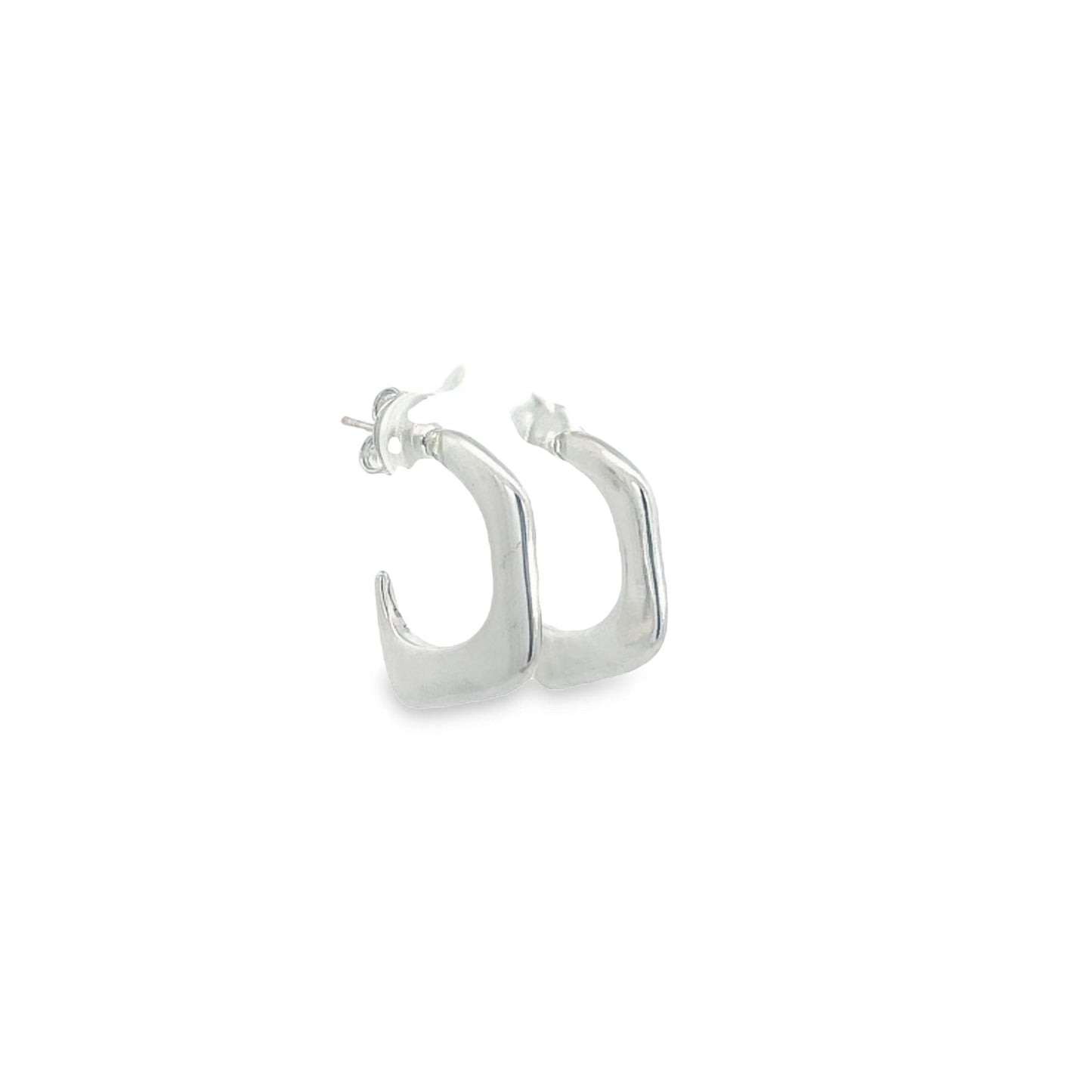 18K Gold/Rhodium Filled Designed Small Plain Stud Earring
