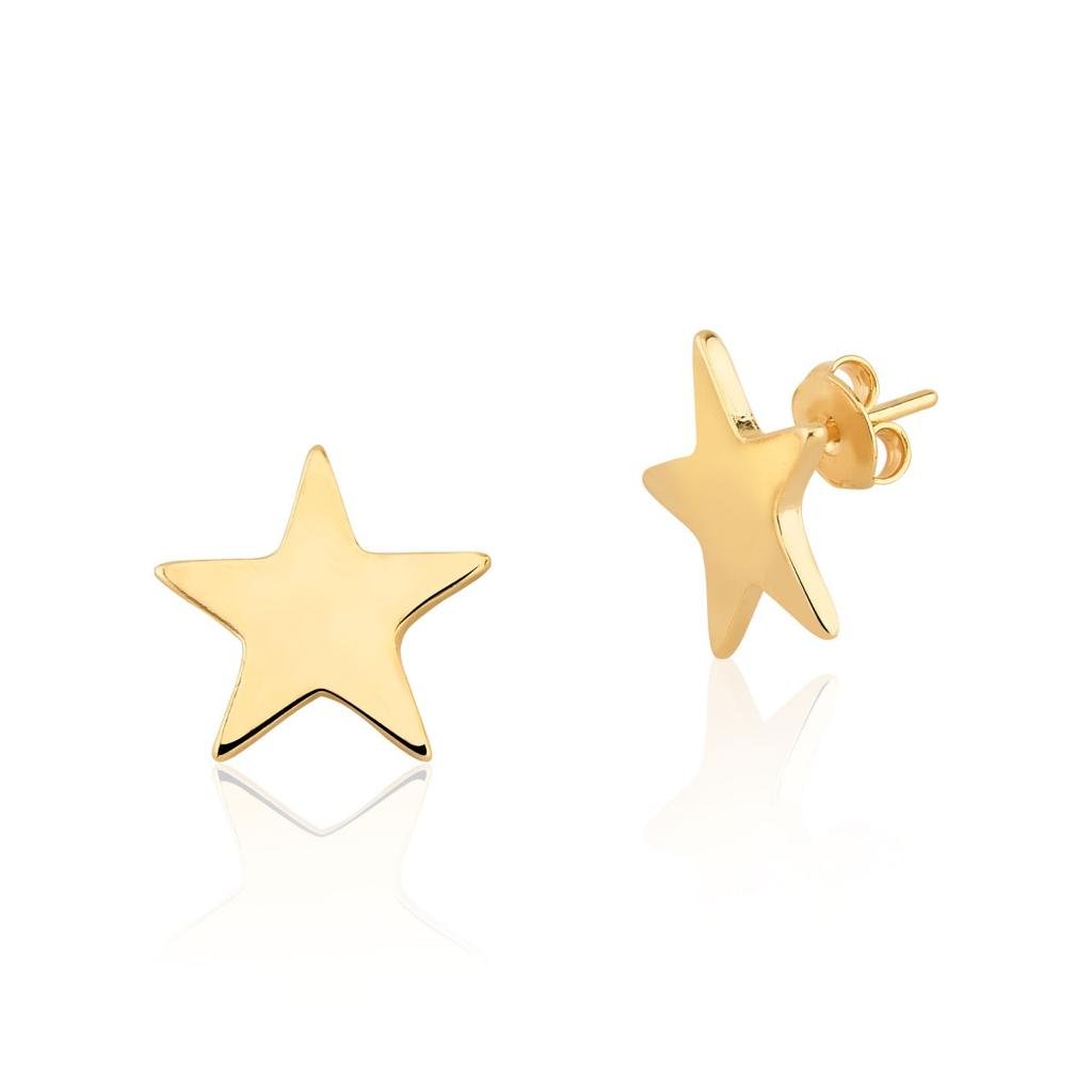 18K Gold Filled Star Necklace & Stud Earrings Set