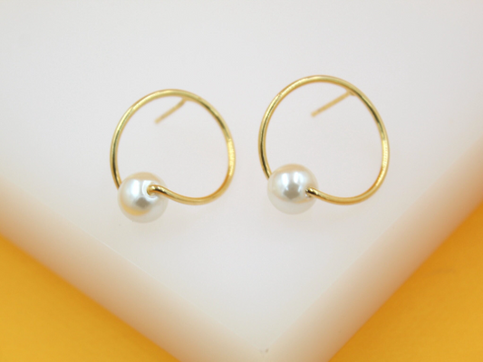 18k Gold Filled Pearl Earrings